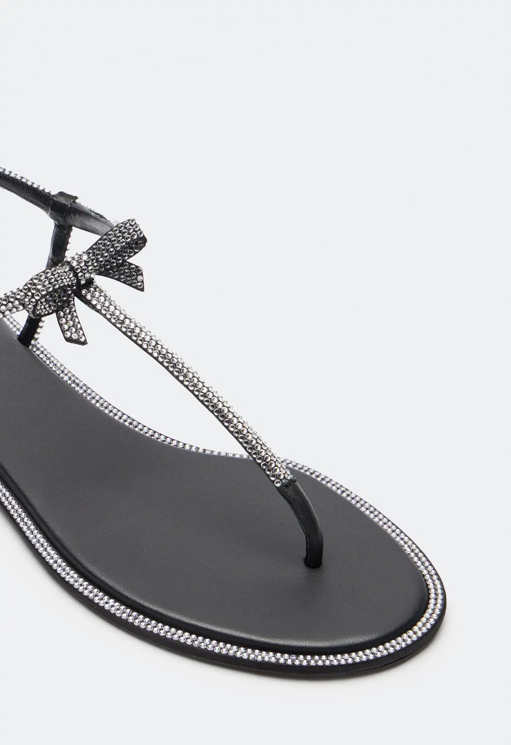 Rene Caovilla Caterina Black Thong Sandal 10