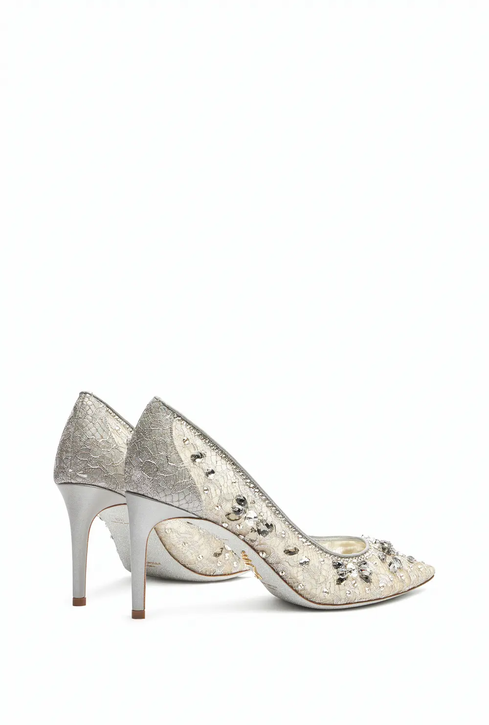 Rene Caovilla Cinderella Silver Pump 80