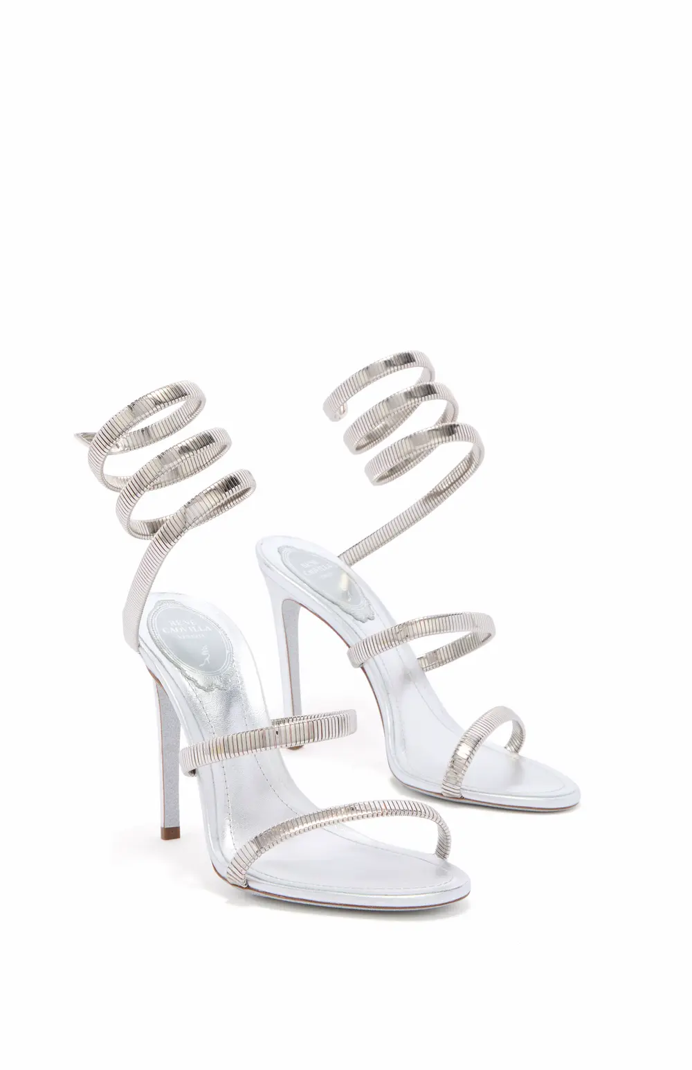 Rene Caovilla JUNIPER SILVER SANDAL 105