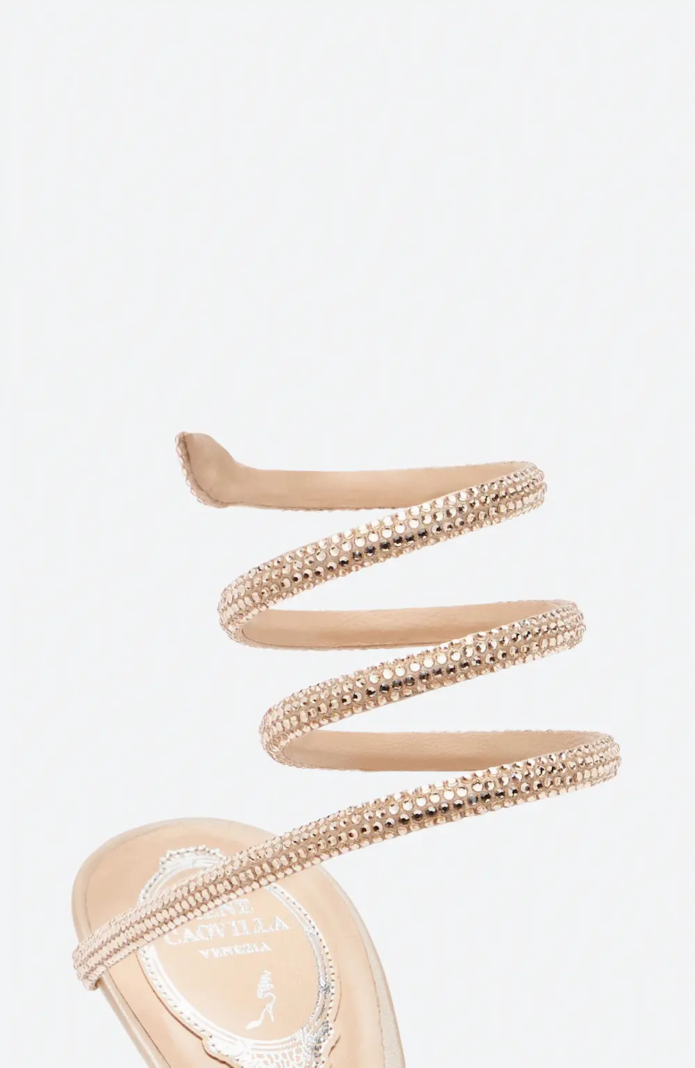 Rene Caovilla CLEO NUDE SANDAL WITH CRYSTALS 80