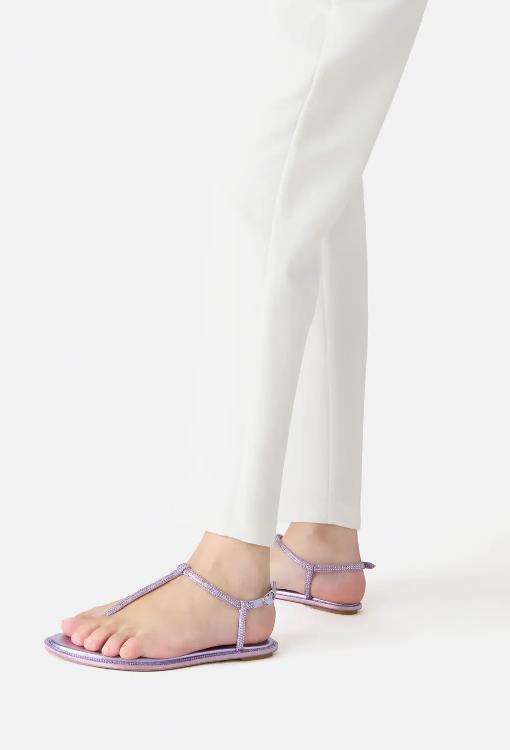 Rene Caovilla DIANA WISTERIA SANDAL WITH CRYSTALS 10