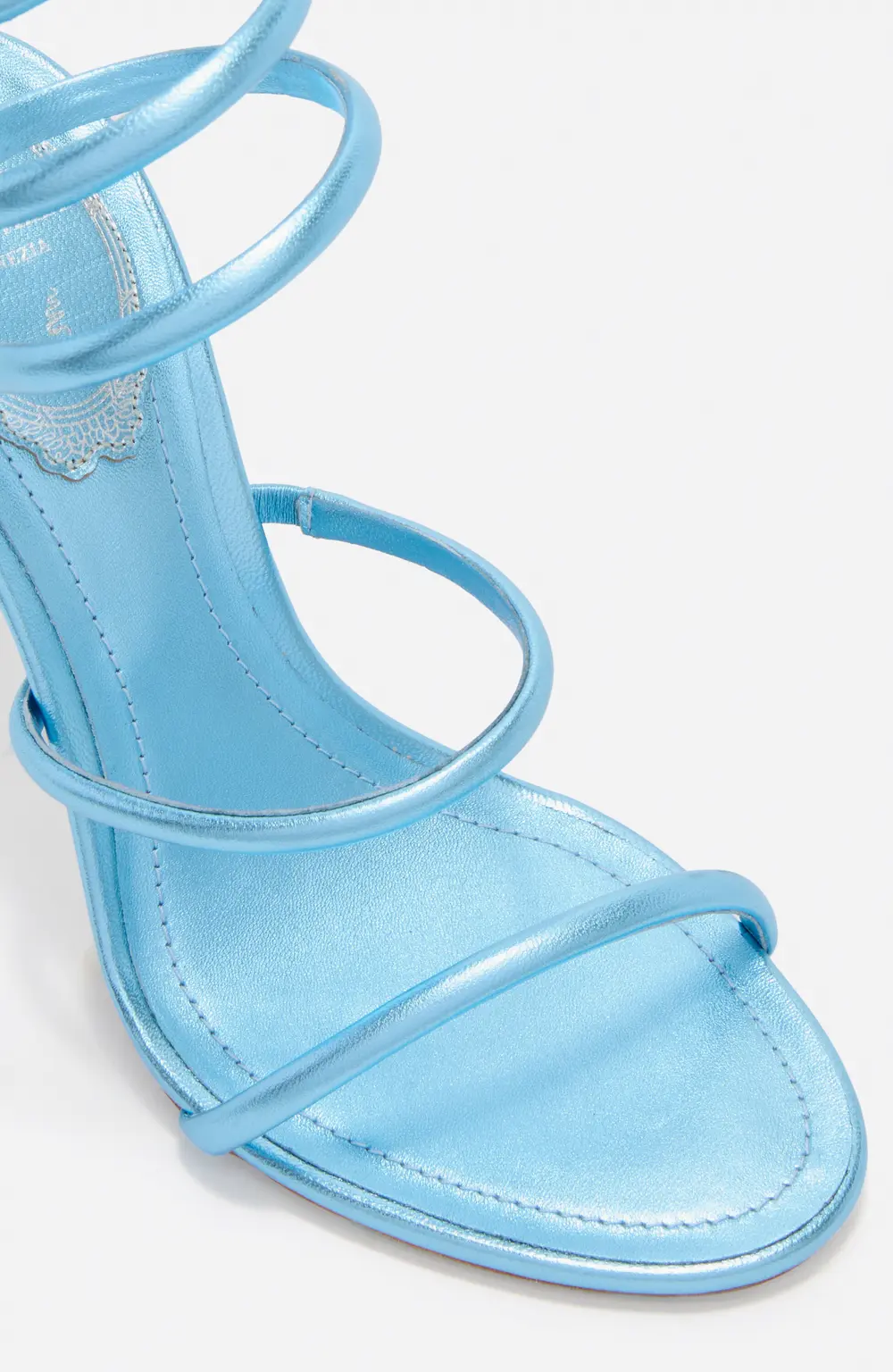 Rene Caovilla CLEO METALLIC LIGHT BLUE SANDAL 105