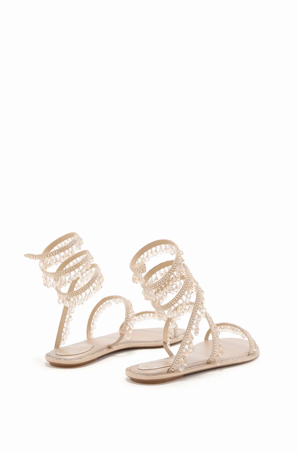 Rene Caovilla CHANDELIER GOLD FLAT SANDAL 10