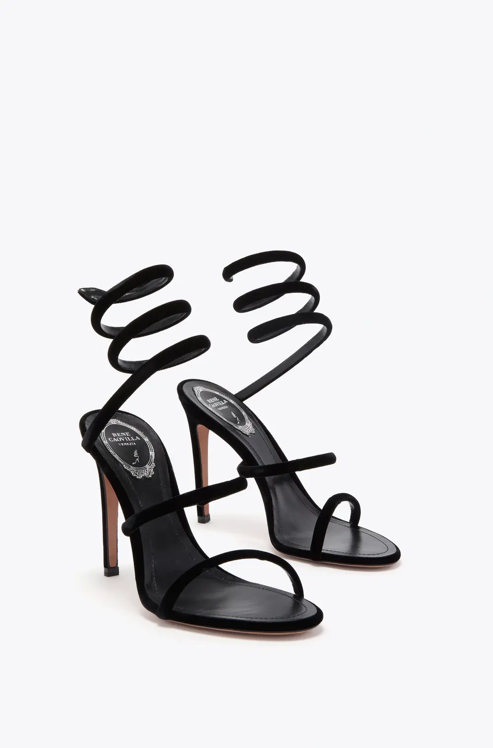 Rene Caovilla CLEO BLACK VELVET SANDAL