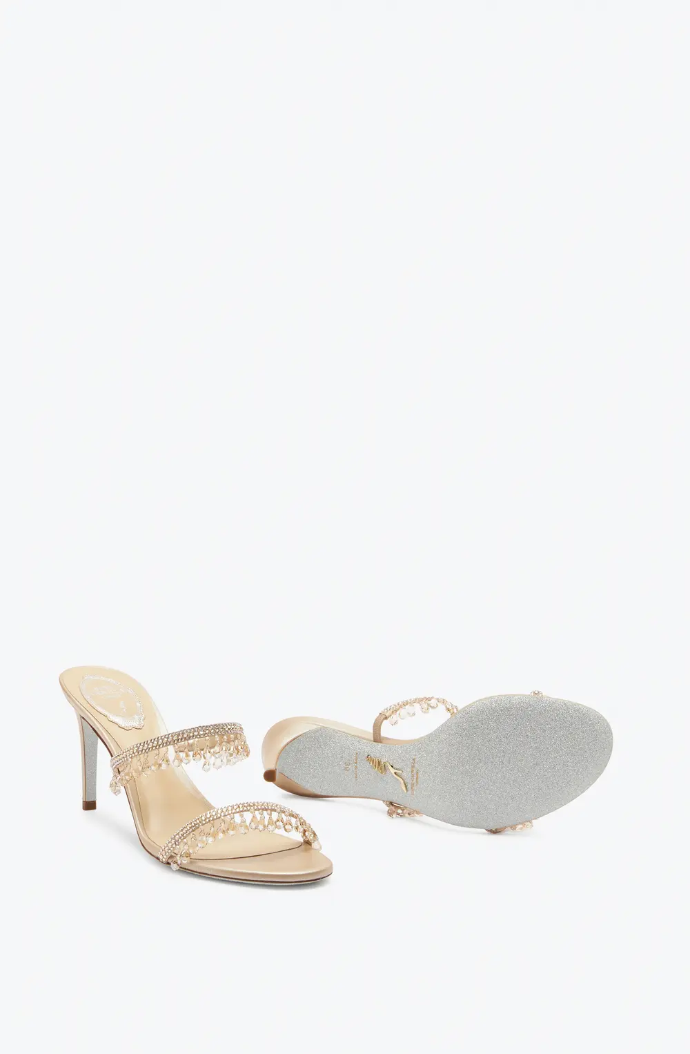 Rene Caovilla Chandelier Gold Mule 80