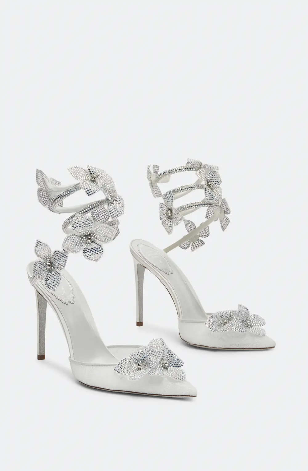 Rene Caovilla Floriane White Pump 105