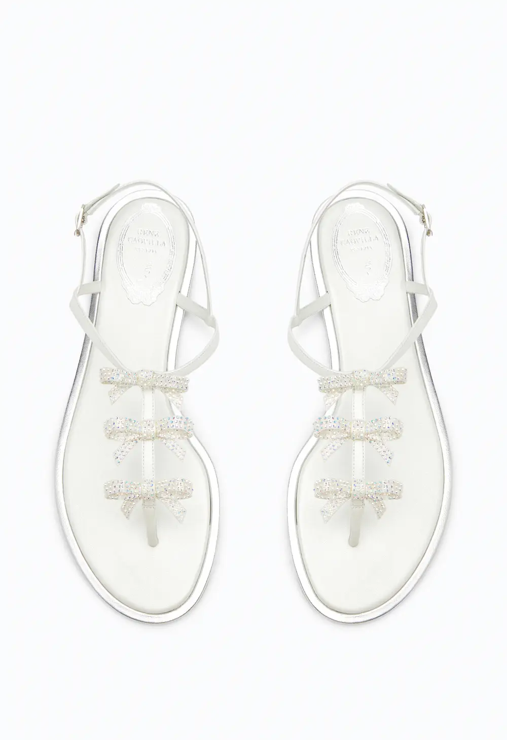 Rene Caovilla Caterina White Thong Sandal 10