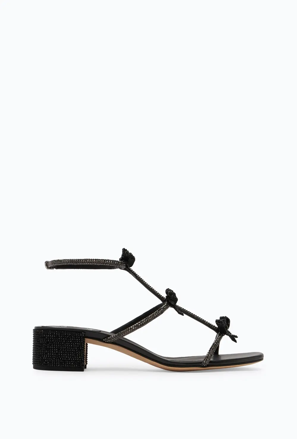 Rene Caovilla Caterina Crystal Black Sandal 40