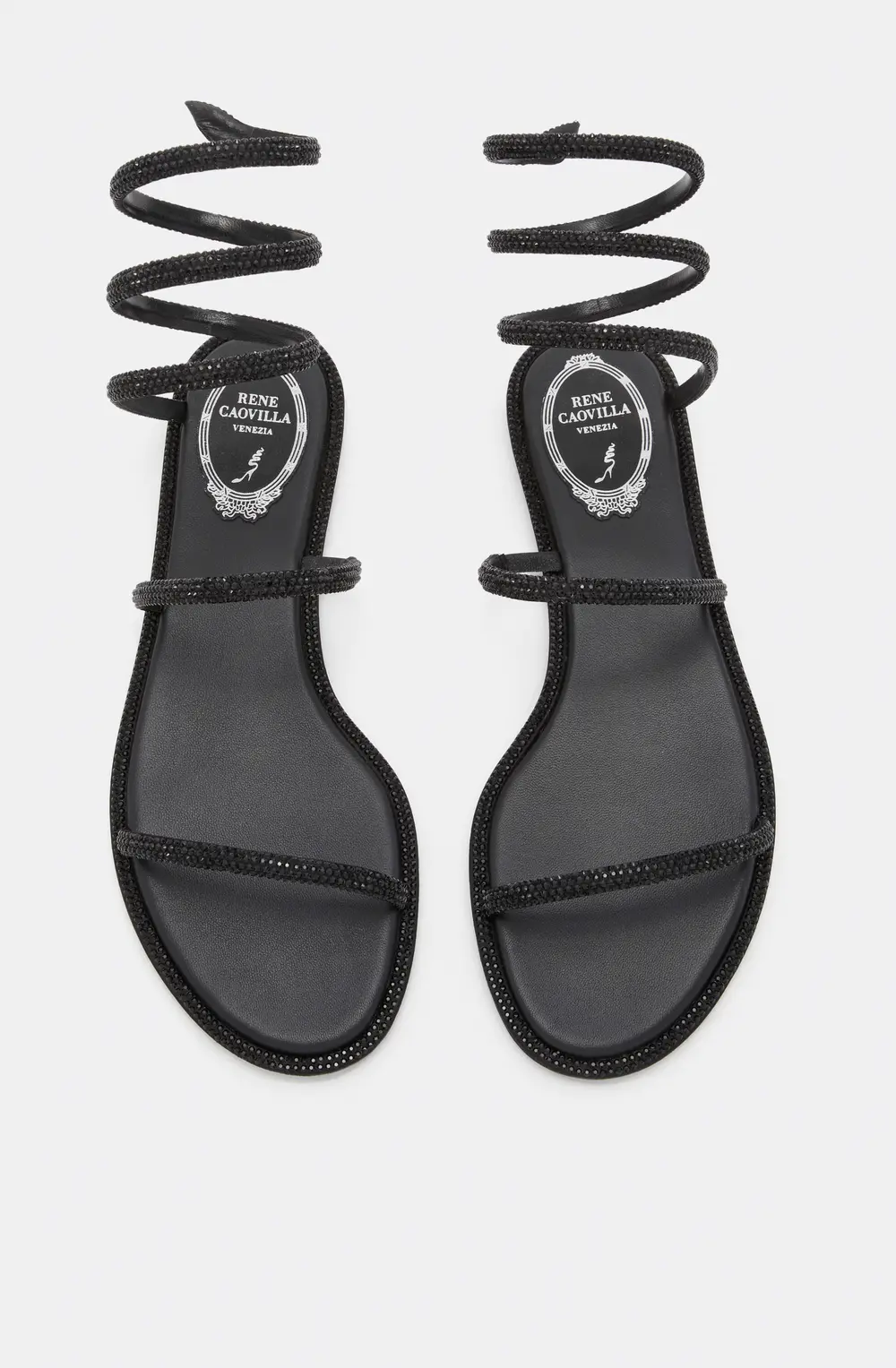 Rene Caovilla CLEO BLACK FLAT SANDAL 10