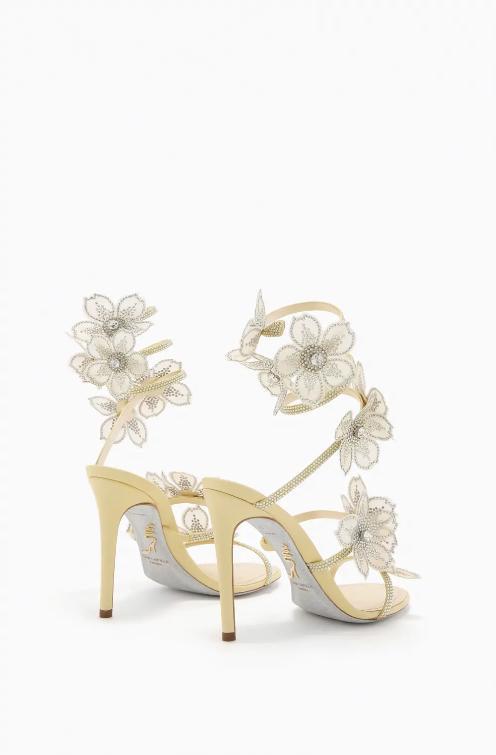 Rene Caovilla PEACH FLOWER BUTTER YELLOW SANDAL 105