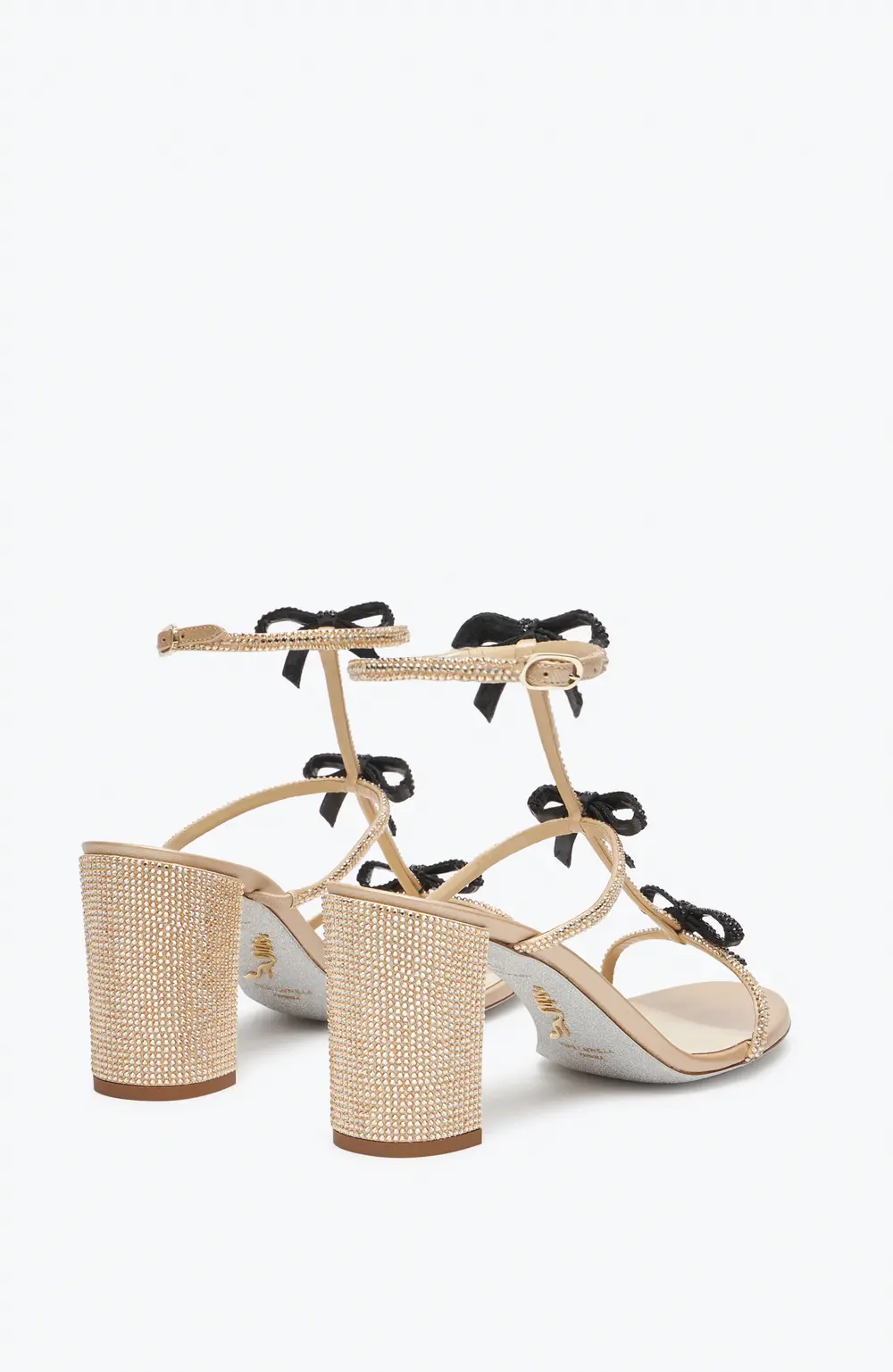 Rene Caovilla Caterina Honey And Black Sandal 80