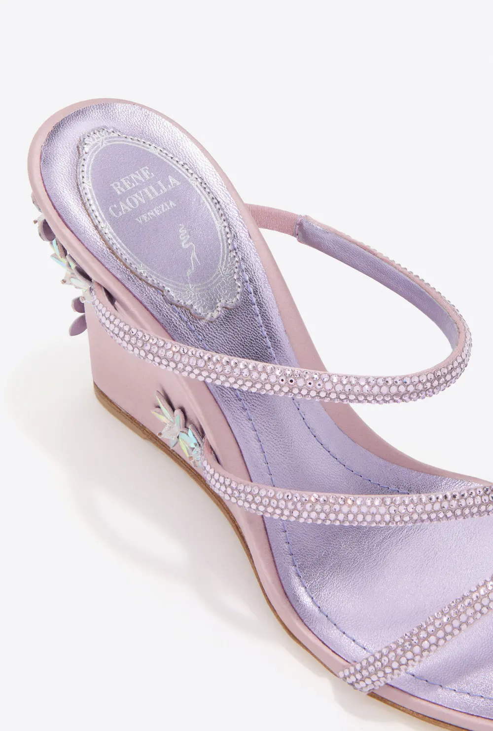 Rene Caovilla EVA LILAC WEDGE SANDAL 80
