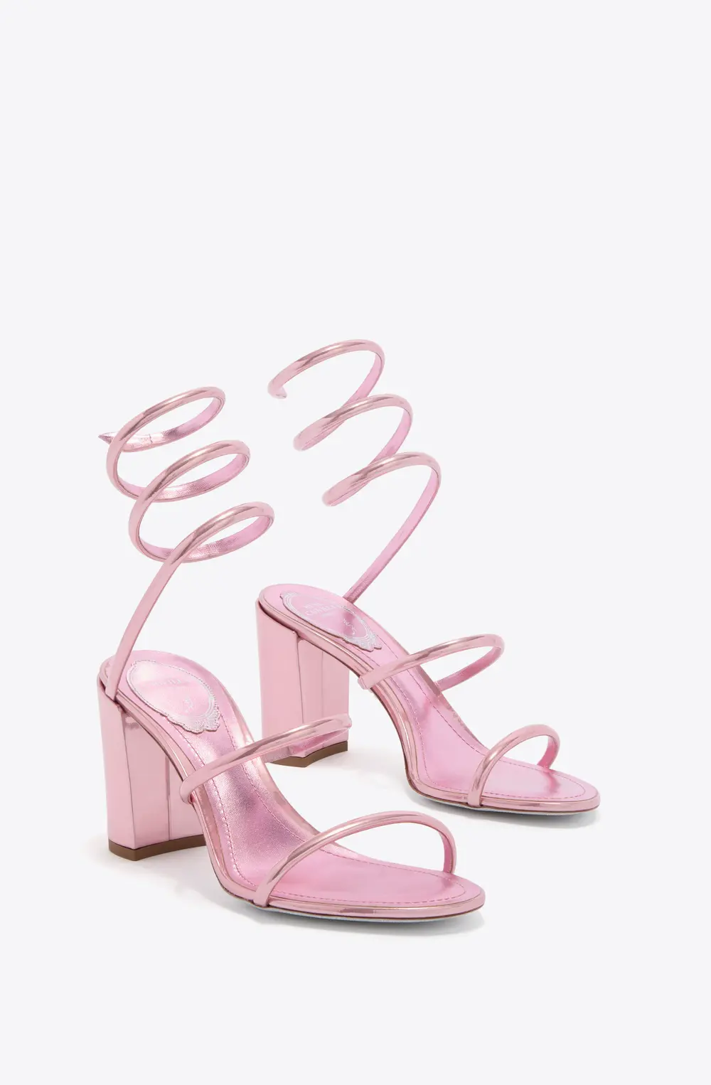Rene Caovilla CLEO METALLIC PINK SANDAL 80