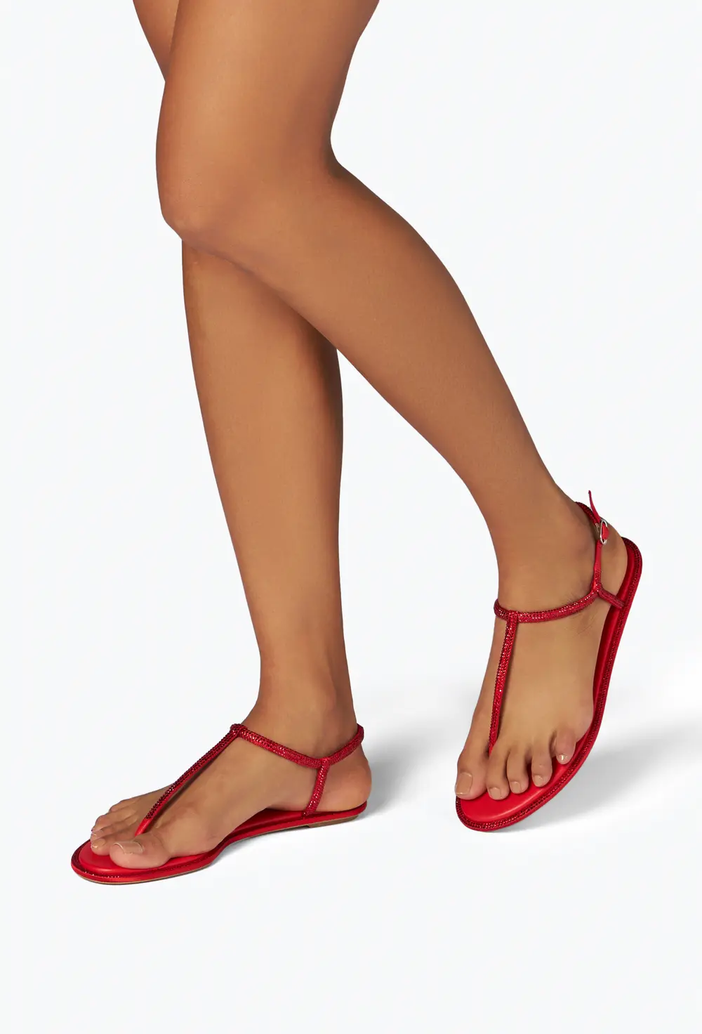 Rene Caovilla DIANA CRYSTAL RED SANDAL 10