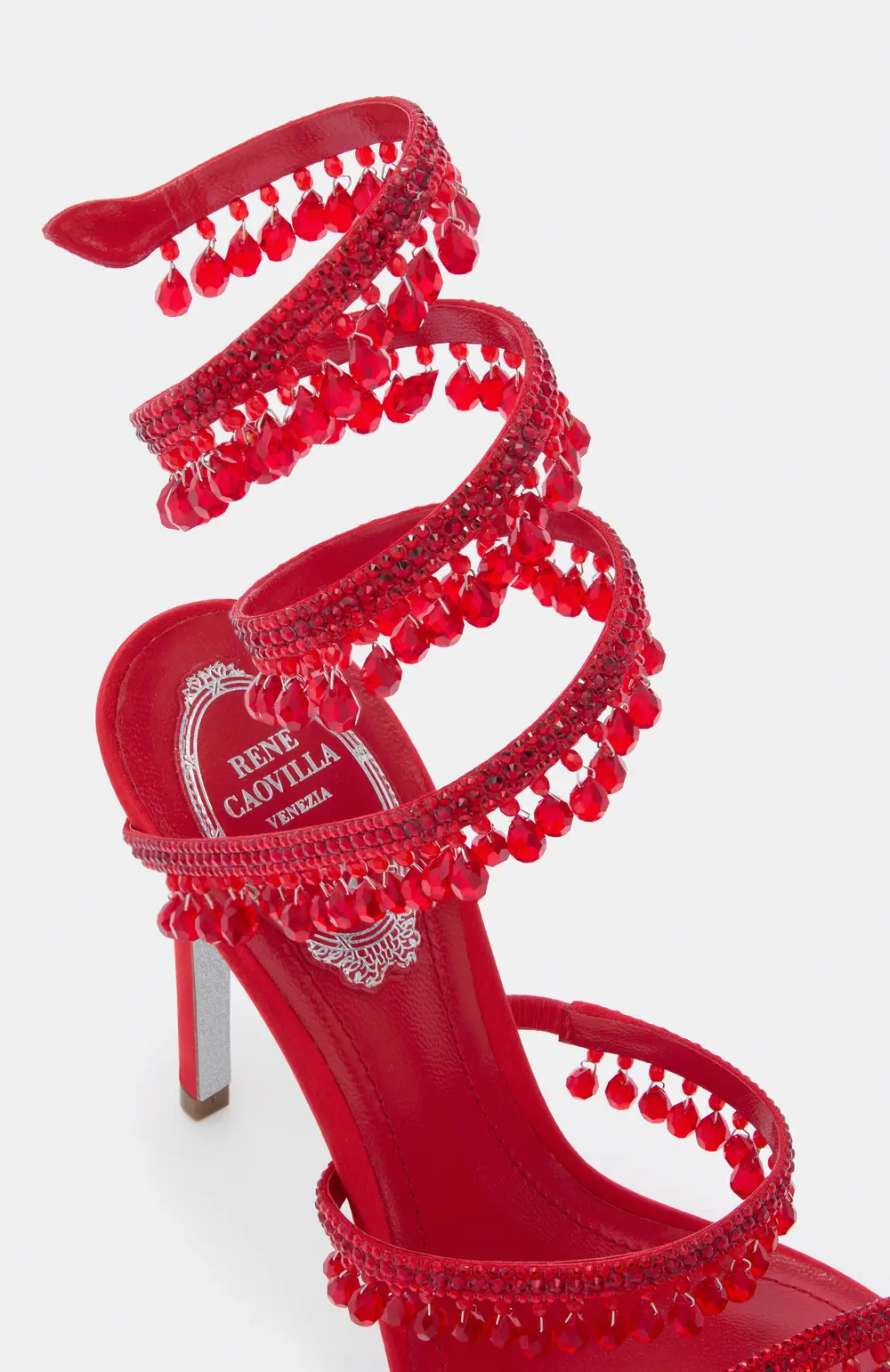 Rene Caovilla CHANDELIER RED SANDAL 105