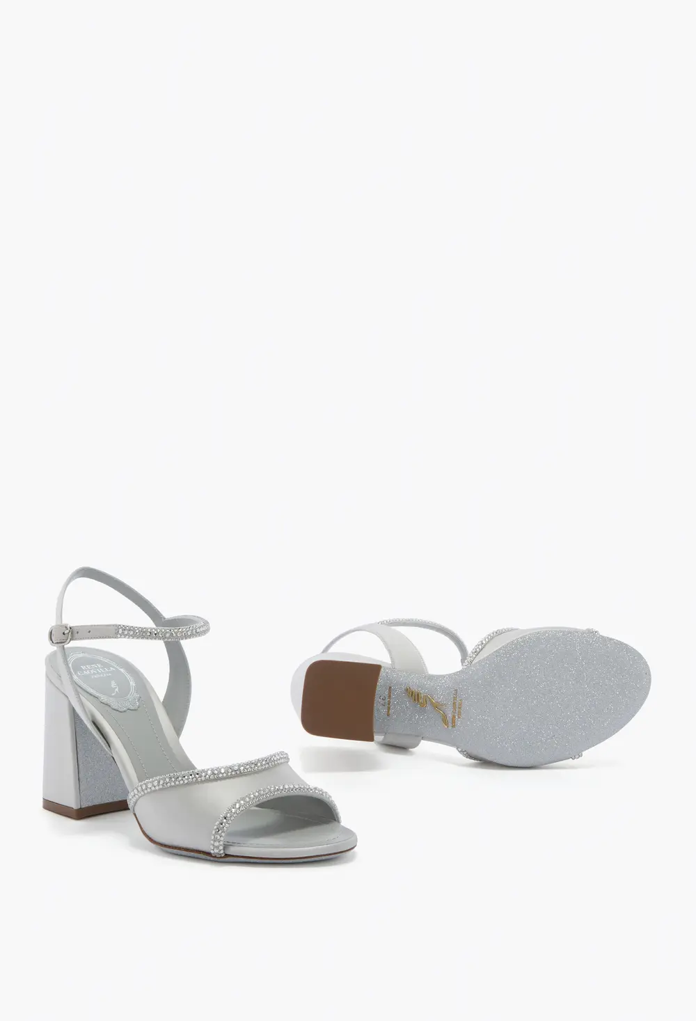 Rene Caovilla MARGHERITA PEARL GREY SANDAL 80