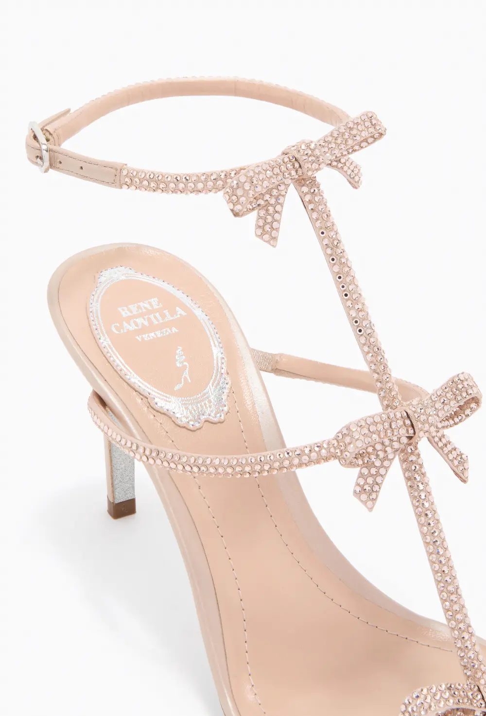 Rene Caovilla CATERINA BLUSH PINK SANDAL 80