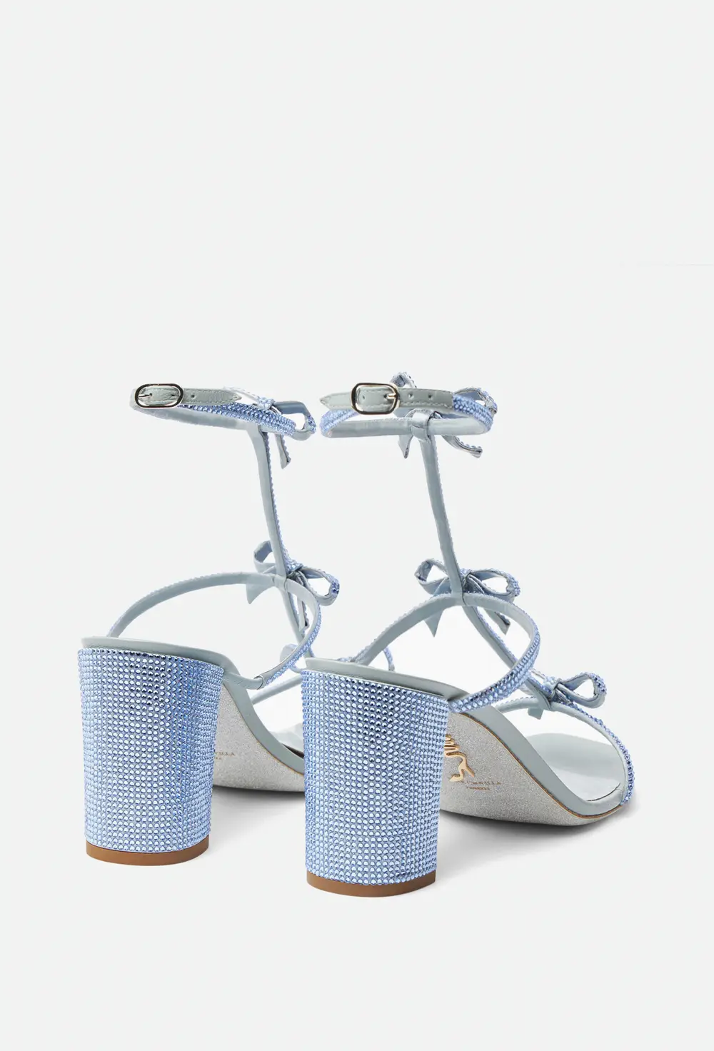 Rene Caovilla Caterina Crystal Powder Blue Sandal 80