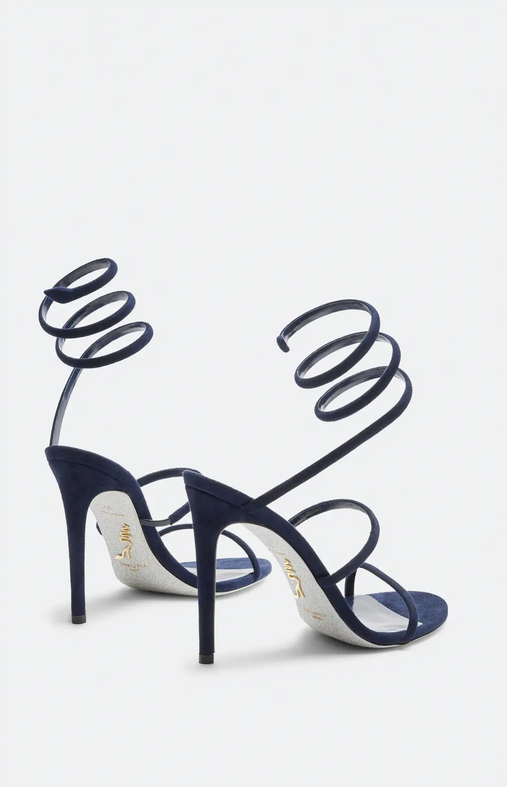 Rene Caovilla Cleo Blue Suede Sandal 105
