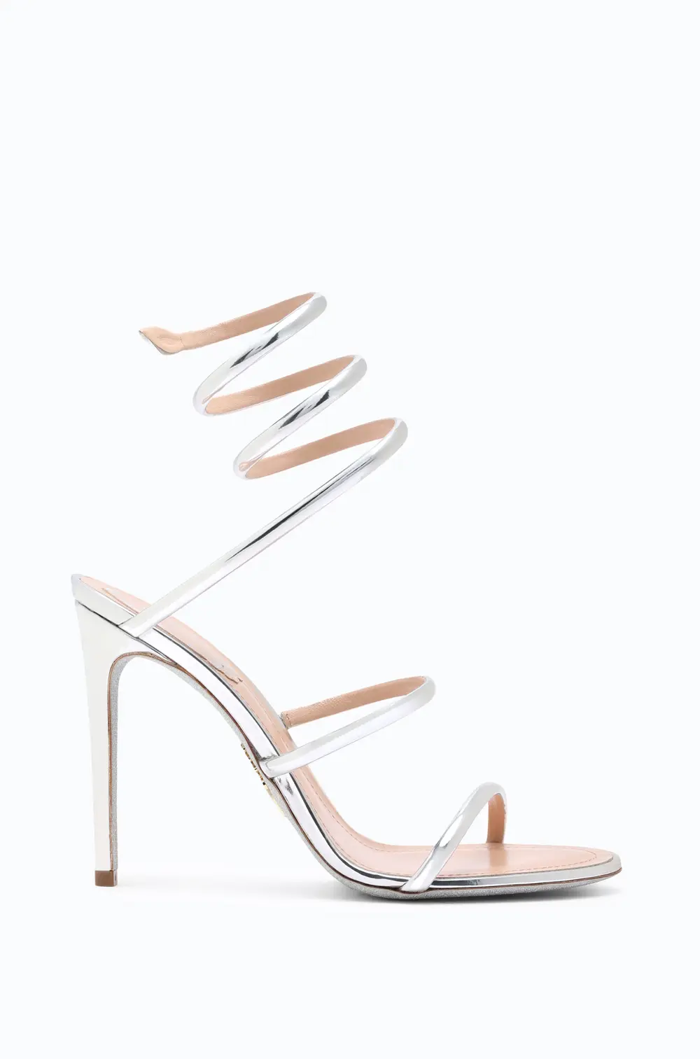 Rene Caovilla Cleo Metallic Silver Sandal 105