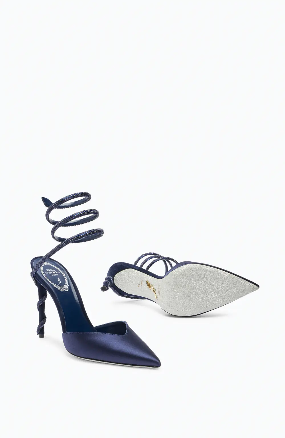 Rene Caovilla Margot Midnight Blue Pump 105