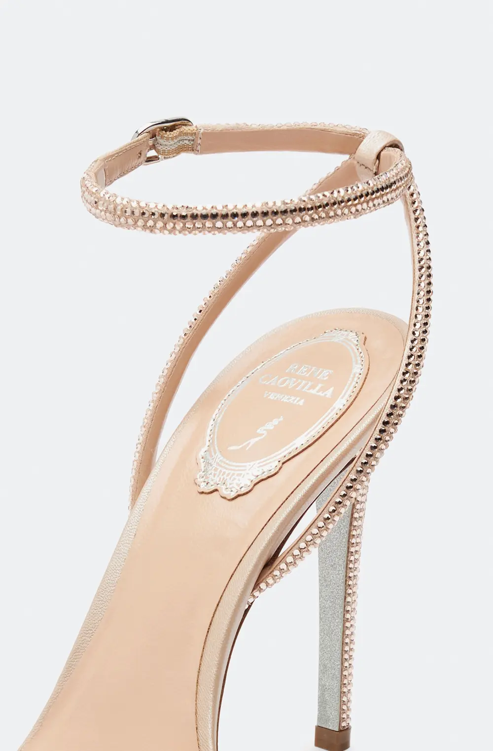 Rene Caovilla Ellabrita Crystal Blush Sandal 105
