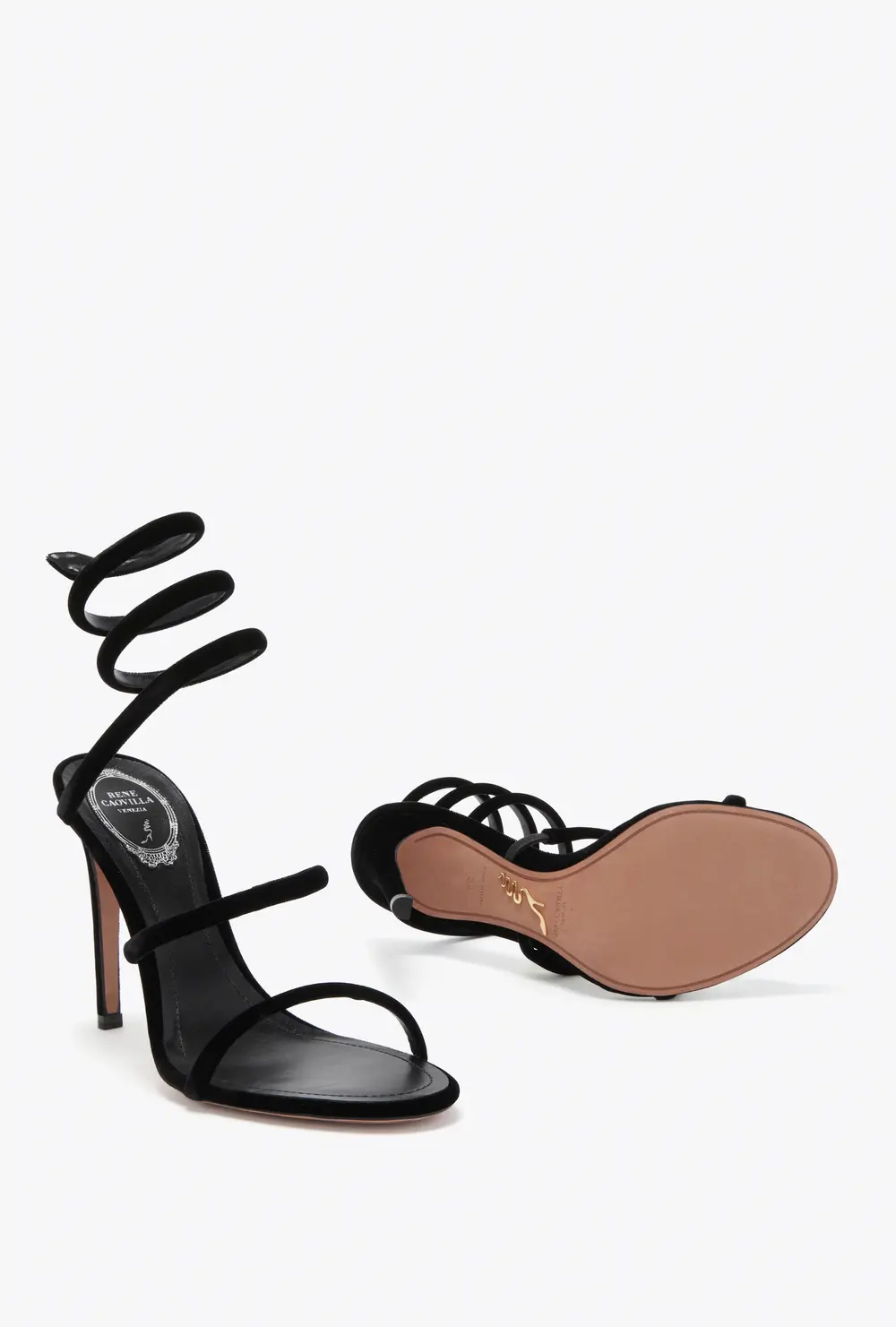 Rene Caovilla CLEO BLACK VELVET SANDAL