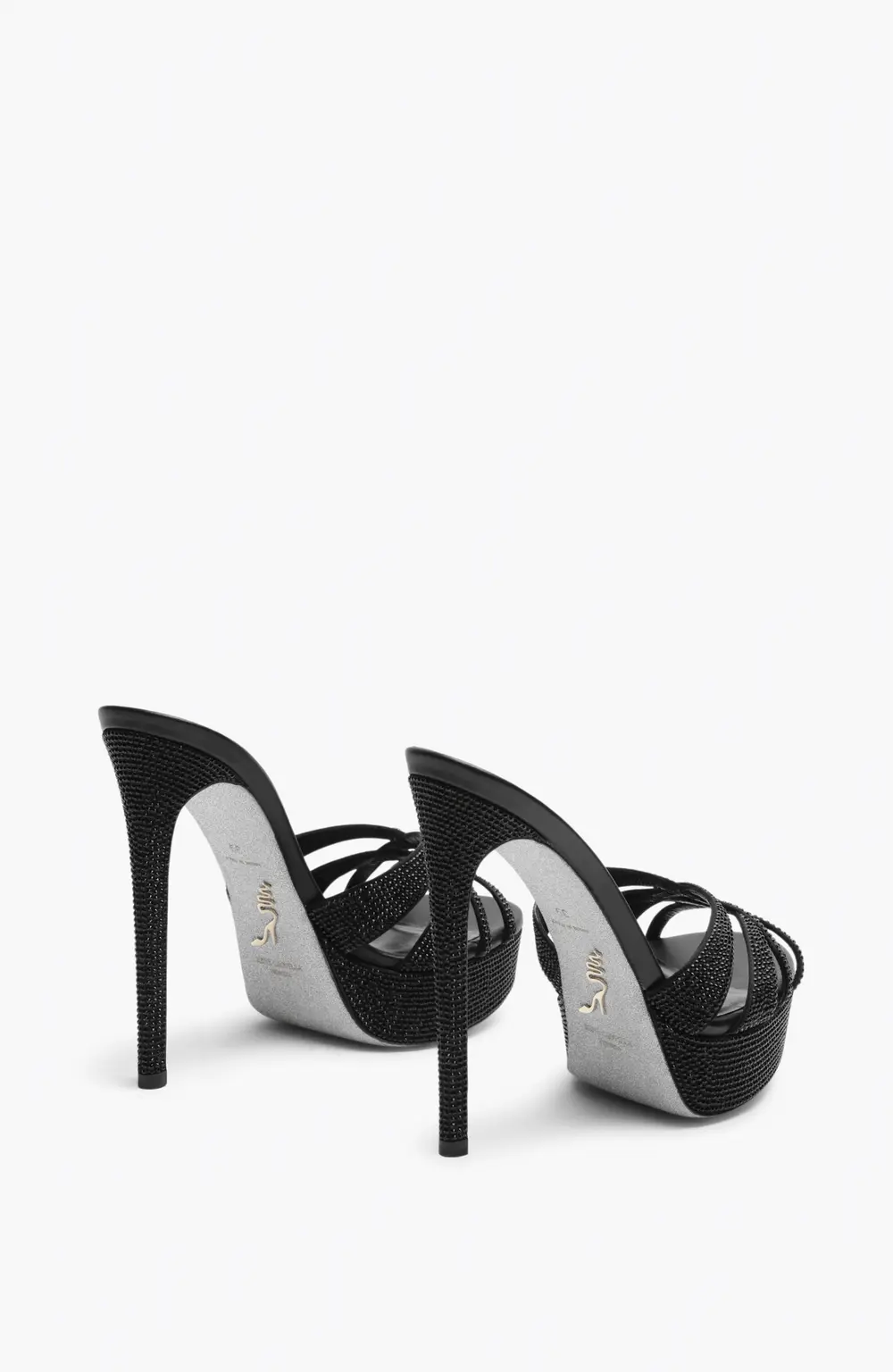 Rene Caovilla Dania Black Platform Mule 130