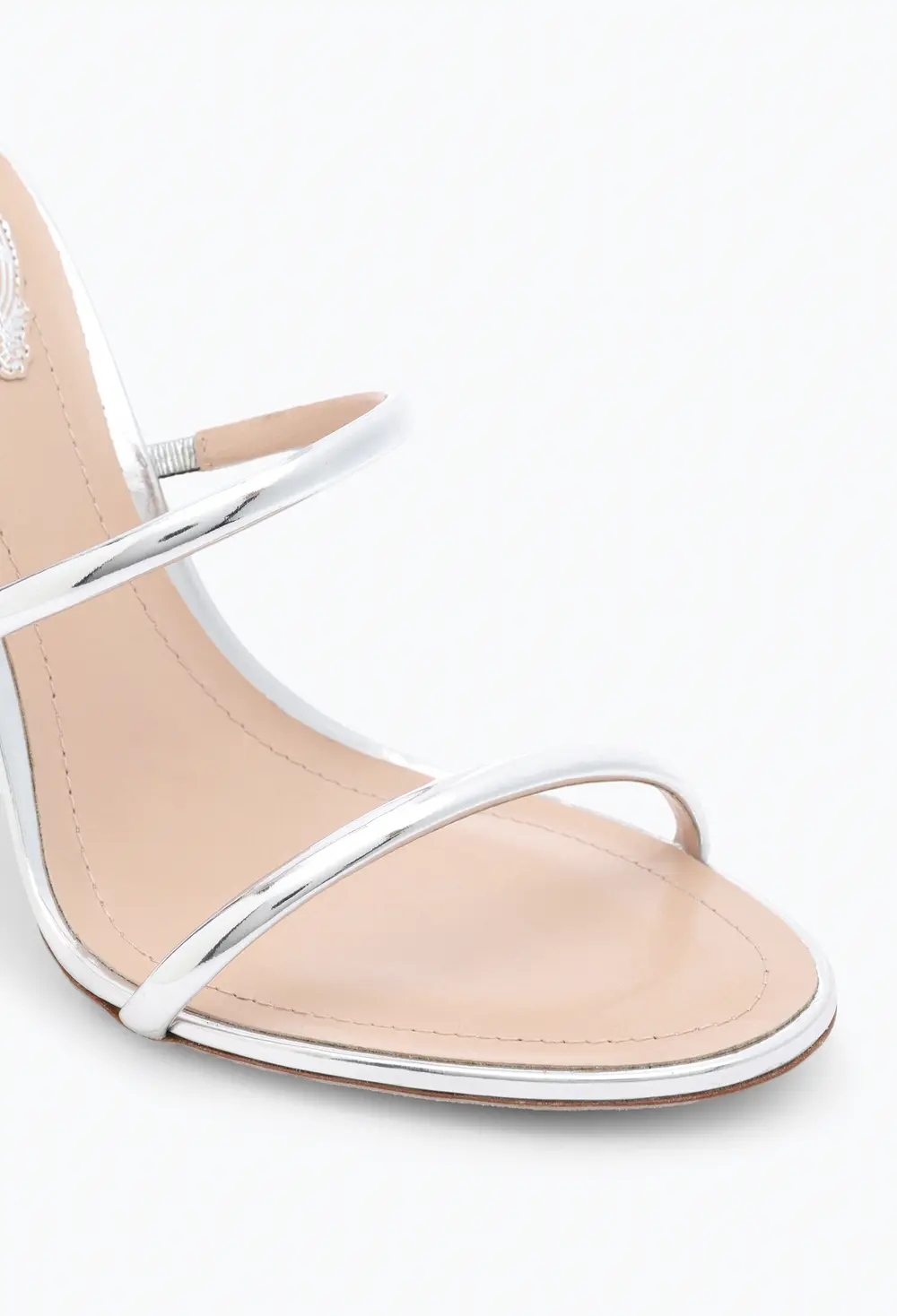 Rene Caovilla Cleo Metallic Silver Sandal 105