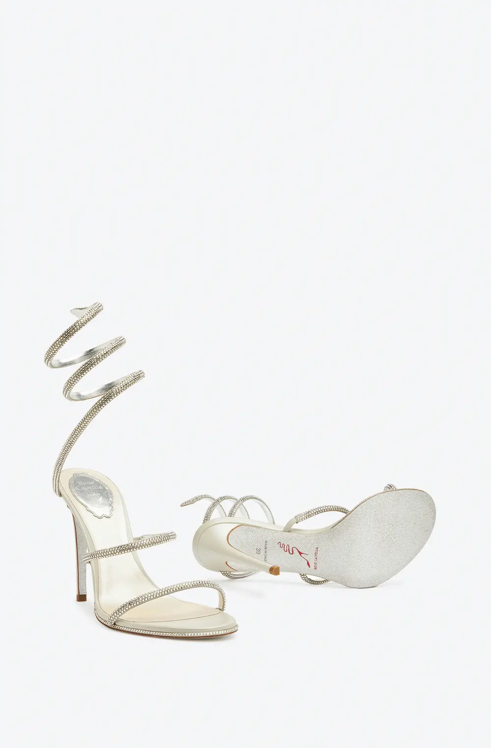 Rene Caovilla Evening Satin Sandals Cleo