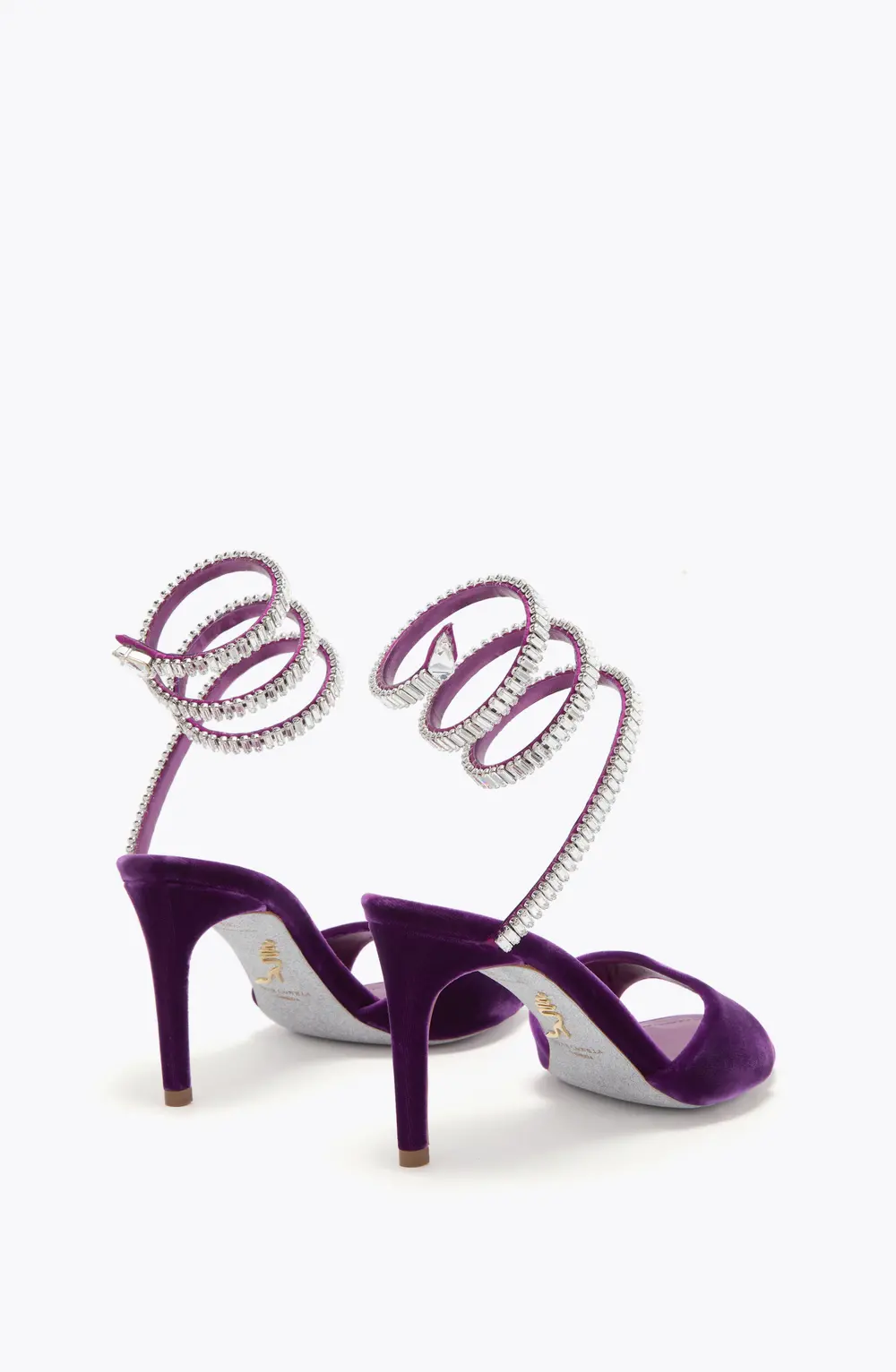 Rene Caovilla SPARK SANDAL IN PORPORA VELVET 80