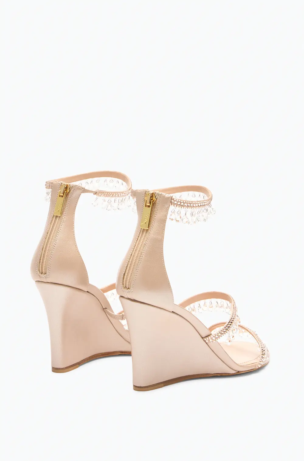 Rene Caovilla CHANDELIER POWDER PINK WEDGE SANDAL 80