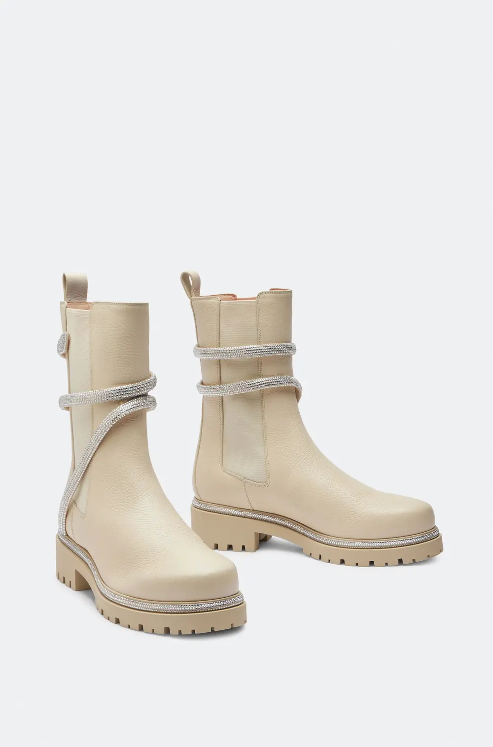 Rene Caovilla Cleo White Leather Bootie 25