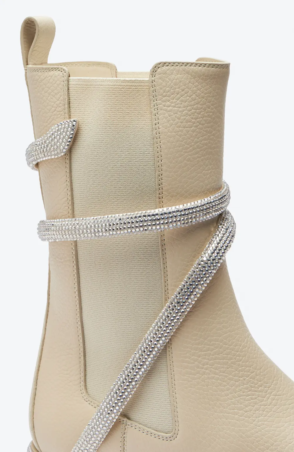 Rene Caovilla Cleo White Leather Bootie 25