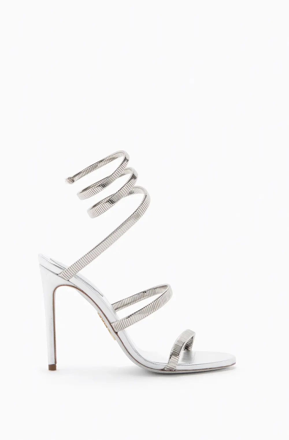 Rene Caovilla Juniper Metal Silver Sandal 105