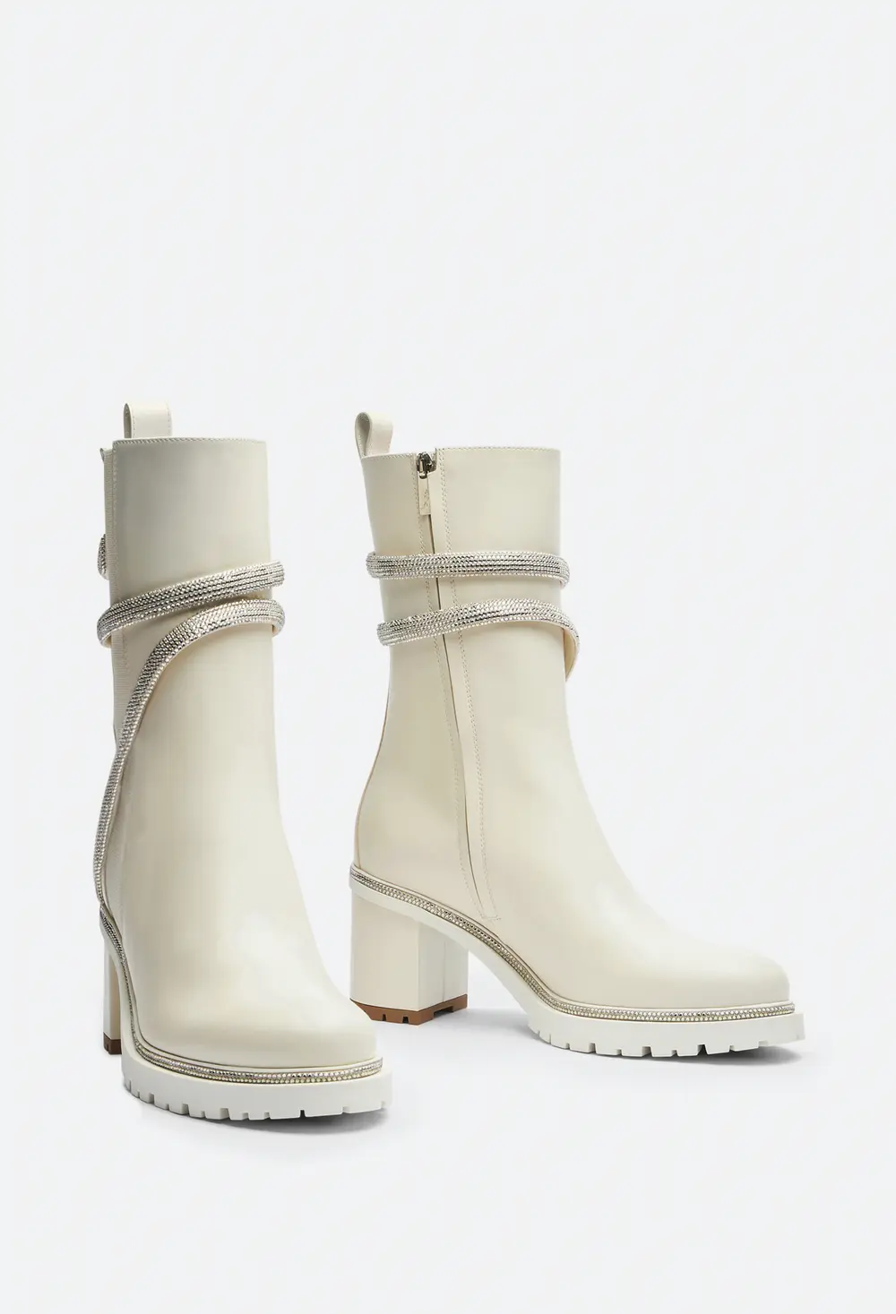Rene Caovilla Cleo Crystal Ivory Bootie 60