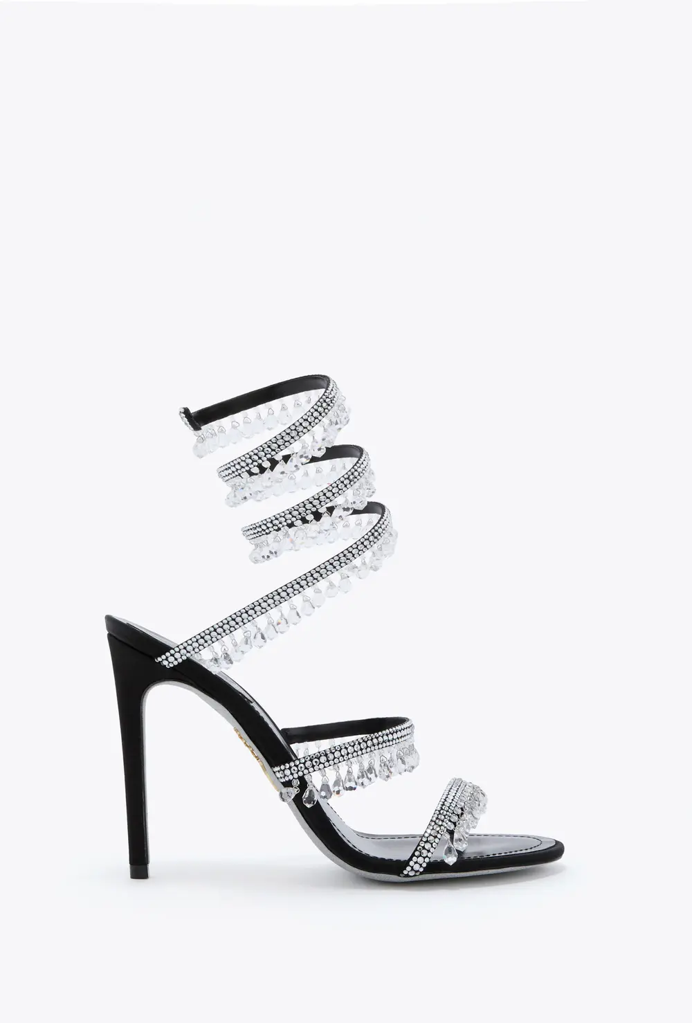 Rene Caovilla CHANDELIER BLACK AND SILVER SANDAL 105