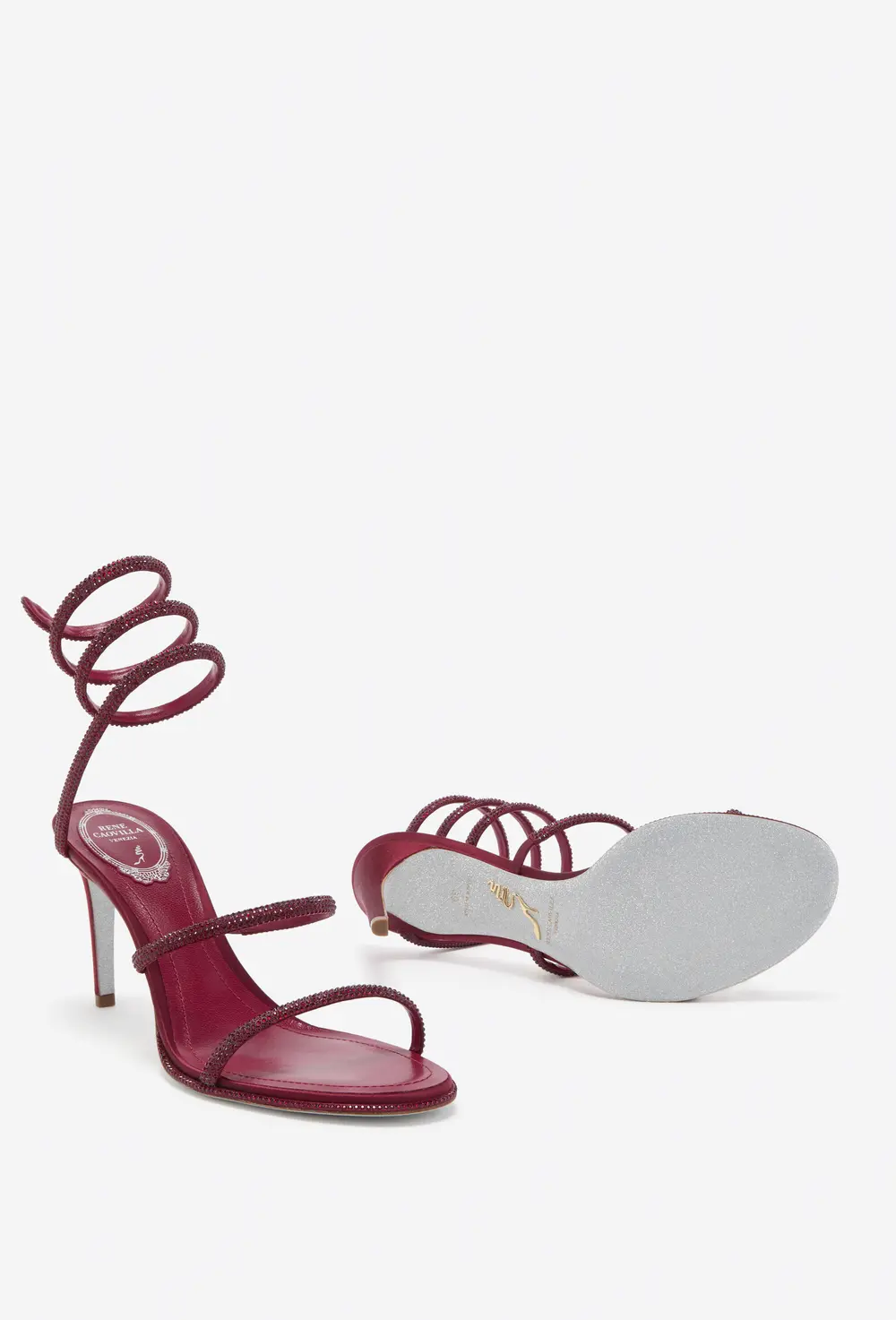 Rene Caovilla CLEO BURGUNDY SANDAL 80