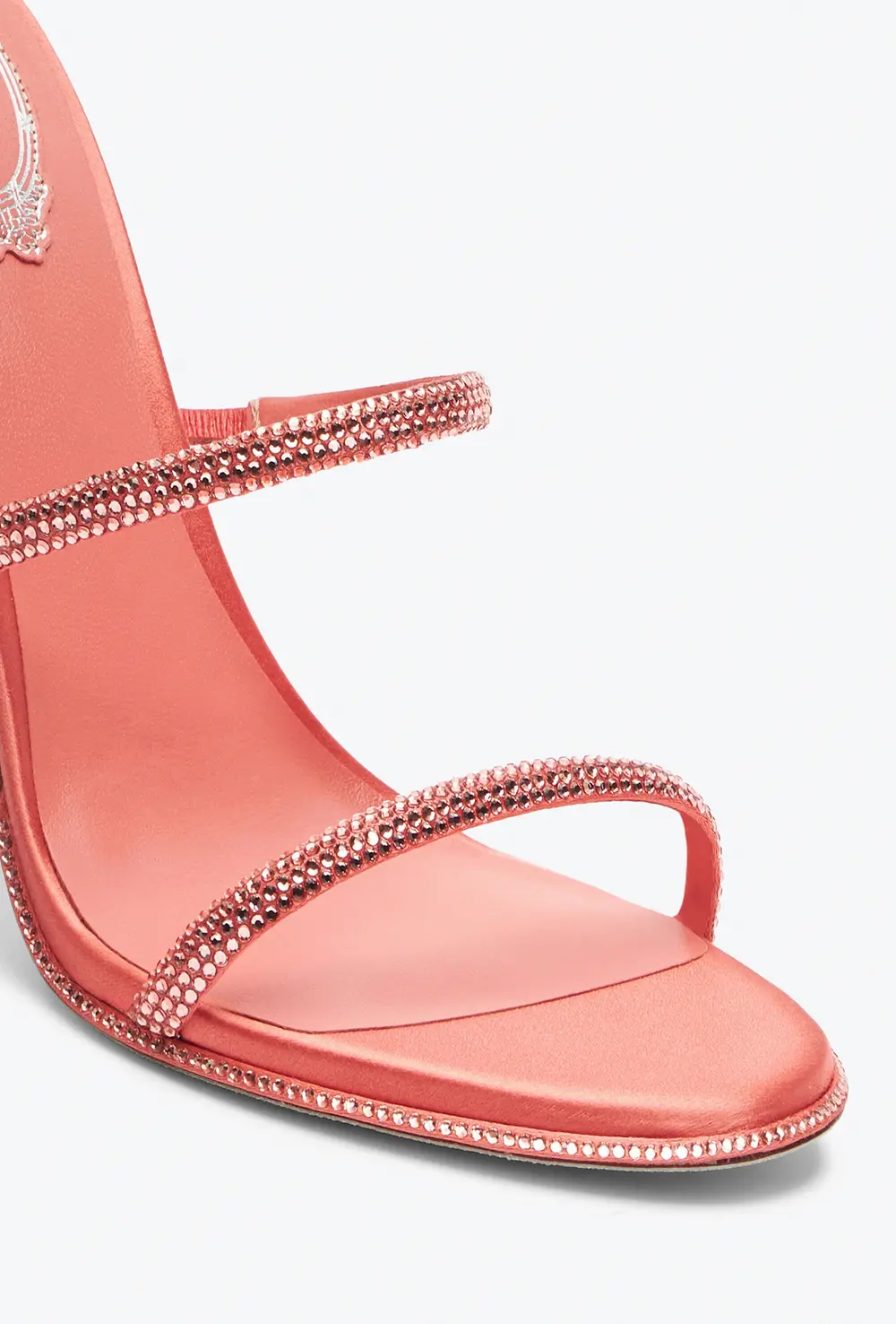 Rene Caovilla Cleo Peach Sandal With Crystals 105