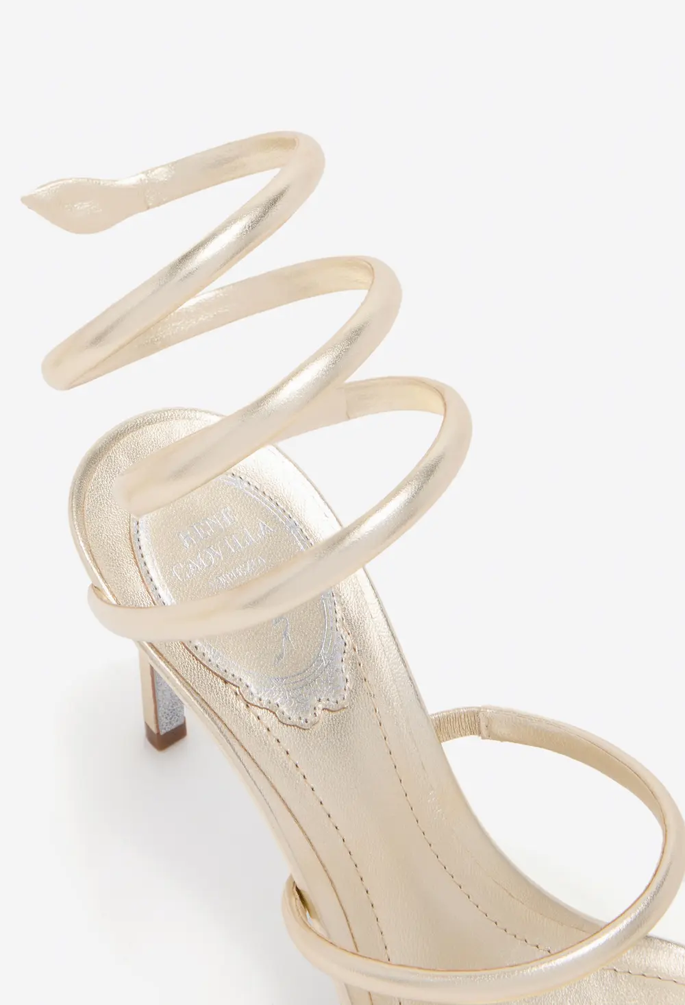 Rene Caovilla CLEO METALLIC BUTTER YELLOW SANDAL 80