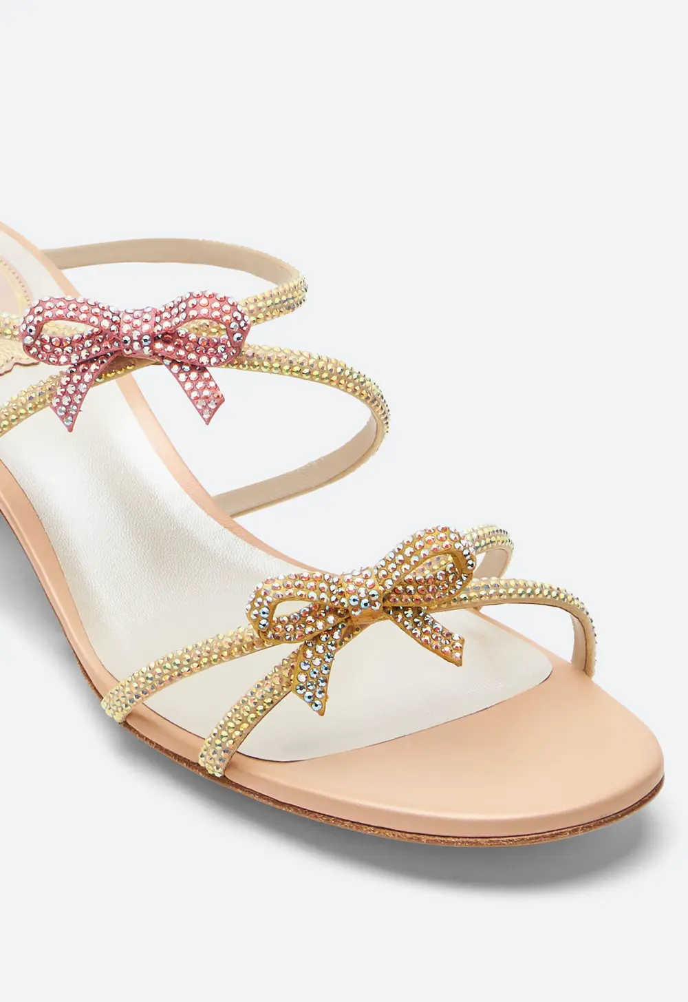 Rene Caovilla Caterina Peach Mule With Crystals 40