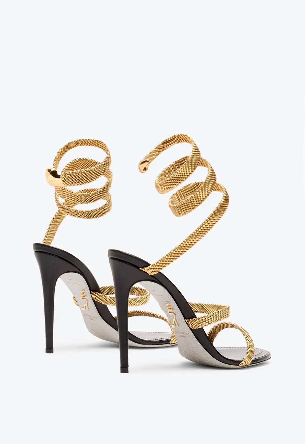 Rene Caovilla TRIGOLD CLEO BLACK-GOLD SANDAL 105