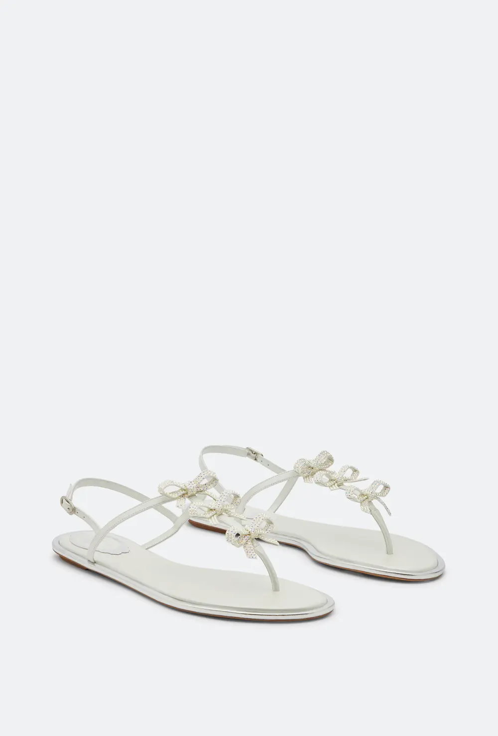 Rene Caovilla Caterina White Thong Sandal 10