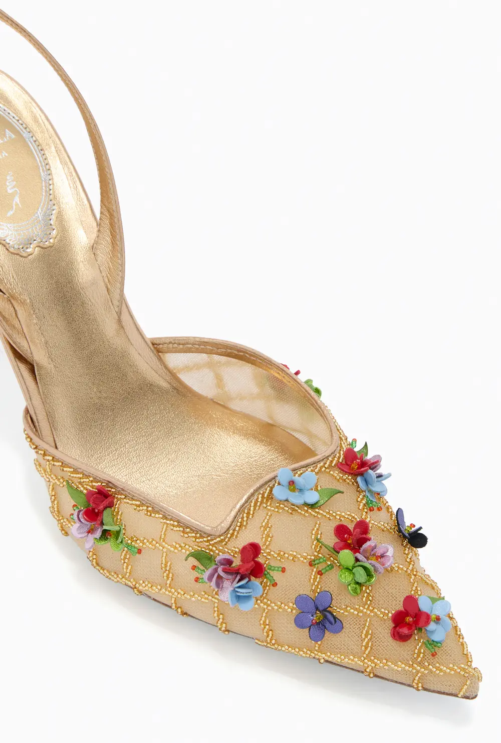 Rene Caovilla FLORA GOLD SLINGBACK 80