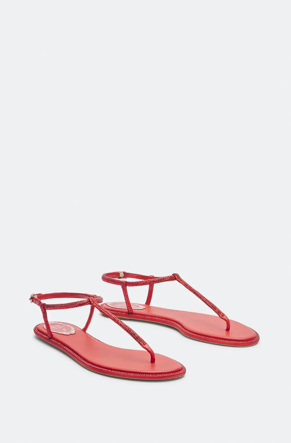 Rene Caovilla DIANA CRYSTAL RED SANDAL 10
