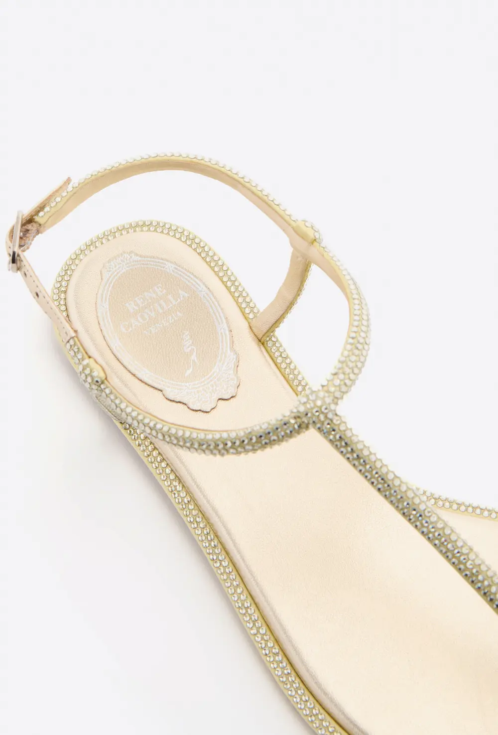 Rene Caovilla DIANA BUTTER YELLOW SANDAL WITH CRYSTALS 10