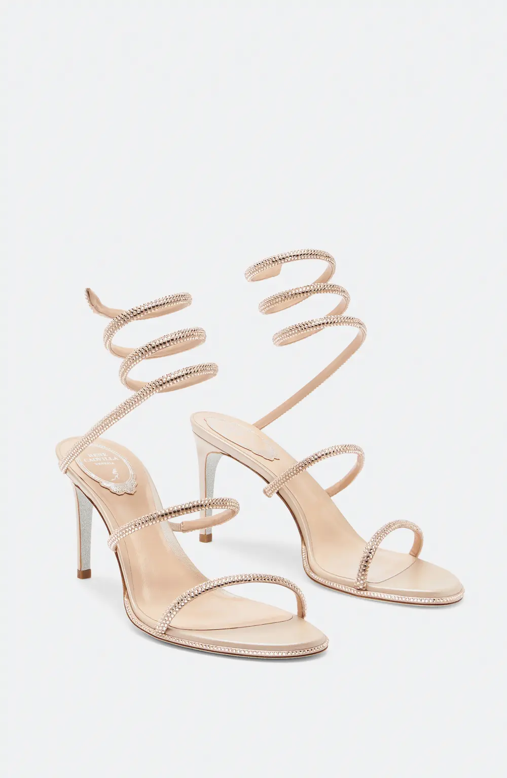 Rene Caovilla CLEO NUDE SANDAL WITH CRYSTALS 80