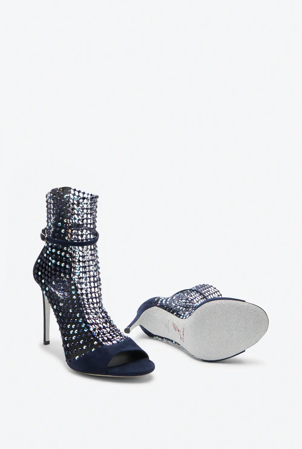 Rene Caovilla Galaxia Crystal Deep Blue Sandal 105