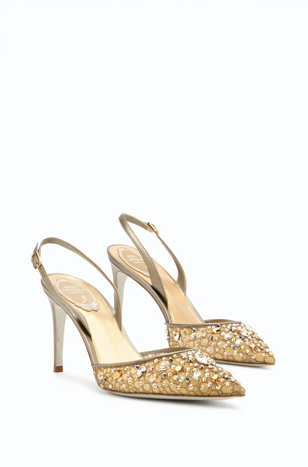 Rene Caovilla Cinderella Bronze Slingback 80