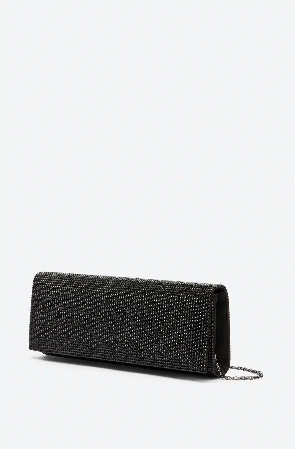 Rene Caovilla Zafira Black Clutch With All-Over Crystals